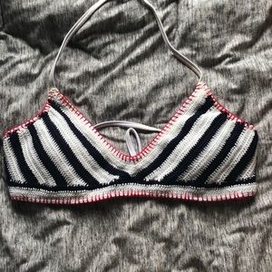 Red/White/Blue Crochet Bikini top